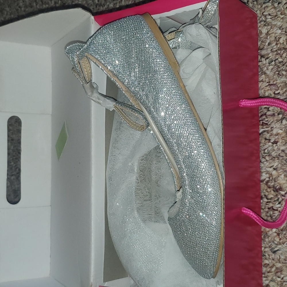 Dream Pairs Silver Glitter Ankle Strap Flat size 9